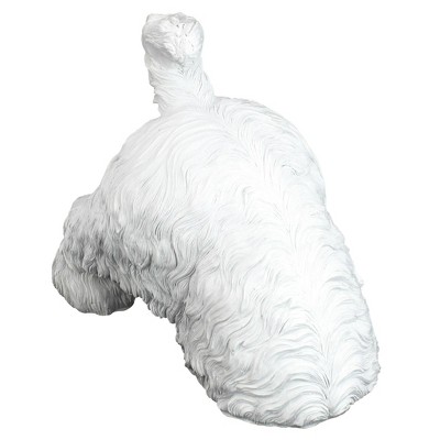 White Resin Highland Terrier Digging Dog Statue
