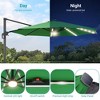 Sonkuki 11FT Round Offset Outdoor Patio Solar LED Cantilever Umbrella Aluminium Pole with Base - 4 of 4