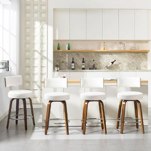 Bekrvio 26'' Counter Height Swivel Bar Stools, Faux Leather Upholstered - 1 of 4