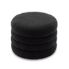VisioGear Round Storage Ottoman, Velvet Fabric Storage Round Ottoman Footstool with Wooden Shelving, Black, 22.44"*22.44"*16.14" - 2 of 4