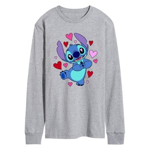 Men's - Lilo and Stitch - Heart Eyes Long Sleeve Graphic T-Shirt - 1 of 4