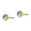 Black Bow Jewelry Kids 14k Yellow Gold 4mm Synthetic Aquamarine Screw Back Stud Earrings - 2 of 4