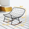 Outdoor Rocking Chair Patio Set of 2, Oversized Rocking Papasan Chairs with Cushions for Garden Porch, 265 lbs. - 3 of 4