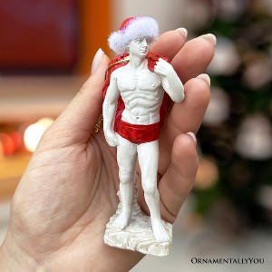 Festive Statue of David Ornament, Unique Italian Renaissance and Michelangelo Decor| OrnamentallyYou - 1 of 4