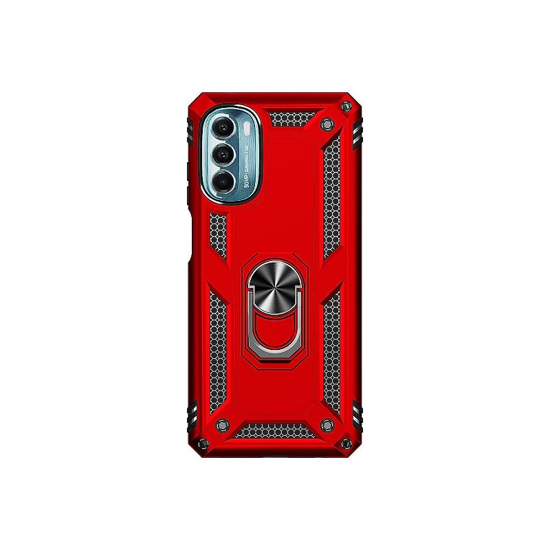 SaharaCase Military Kickstand with Belt Clip Case for Motorola Moto G 5G (2022) Red (CP00244), 2 of 8