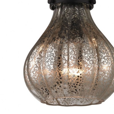 Danica Oil Rubbed Bronze Mini Pendant with Mercury Glass Shade