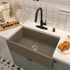 CASAINC 33" Farmhouse Apron Single Bowl Concrete Kitchen Sink with Bottom Grid and Drain Assembly, Taupe - 2 of 4