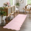 Washable Scalloped Rugs for Living Room Bedroom, Modern Solid Non Slip Rugs for Nursery Room Kids Room, Large Low Pile Carpet for Dining Room - 3 of 4