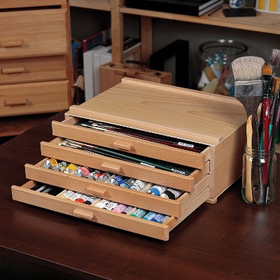 Natural Birch 4-Drawer Stackable Artist Storage Chest
