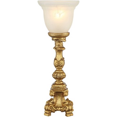 French Gold Alabaster Glass Traditional Torchiere Lamp