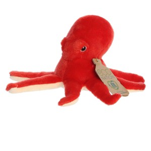 Aurora Small Eco Softies Octopus Eco Nation Eco-Friendly Stuffed Animal Red 8.5" - 1 of 4