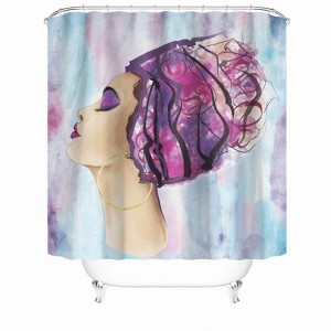 Woman With Closed Eyes Shower Curtains for Bathroom Waterproof Fabric Bath Curtain Durable Soft Stylish Bathroom Decor 72x72 Inch - 1 of 1