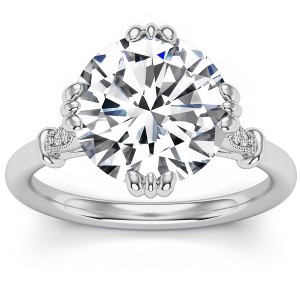 Pompeii3 Certified 5.10Ct Round Diamond 14k White Gold Engagement Ring Lab Created - Size 7 - 1 of 4