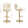 CAVINAS 25"-33"Chic Velvet Bar Stools Counter Height,Set of 2,360°Swivel Barstools with Adjustable Lifting,Back Tufted&Chrome Footrest - 3 of 4