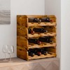 vidaXL Set of 4 Wine Racks - Handmade Solid Reclaimed Wood Holder for 16 Bottles - Rustic Vintage Décor - Brown - 2 of 4