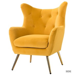 Godefroy Upholstery Accent Chair velvet with Wingback | Karat Home - 1 of 4