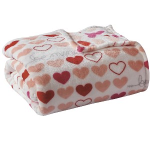 Kate Aurora Valentine's Day "Be Mine" Hearts Ultra Soft & Plush Accent Throw Blanket - 50 In W X 60 In. L - 1 of 3