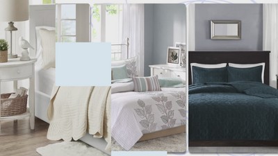 King Black and White Reversible Microfiber Quilt Set