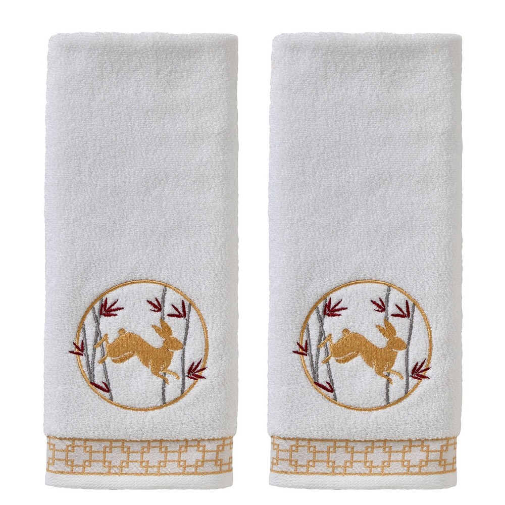 Photos - Towel 2pc Vern Yip Zodiac Rabbit Hand  Set White - SKL Home