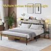 LOVMOR Full Queen King Size Platform Bed Frame with LED Lights, Charging Station, No Box Spring Needed, Easy Assemble - 3 of 4