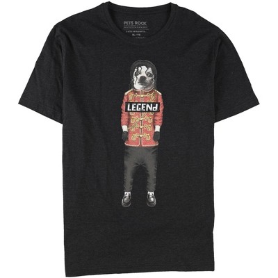 Elevenparis Mens Pop Dog Graphic T-Shirt, Black, Small