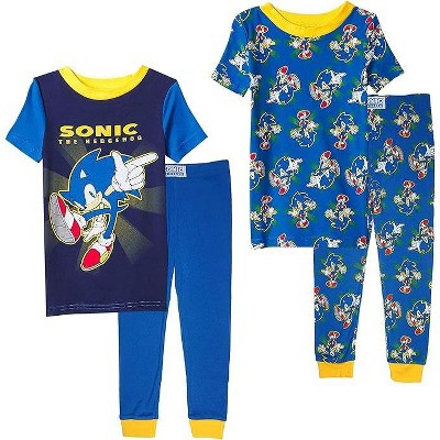 Sonic The Hedgehog Little/Big Boy's 4-Piece Cotton Pajama Set