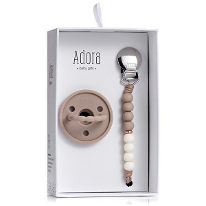 Baby Soother Silicone Pacifiers & Coordinating Mini Clip – Scalloped/Classic Design Infants Self-Soothing & Comforting Gift Set of 2 for Newborns - 1 of 1