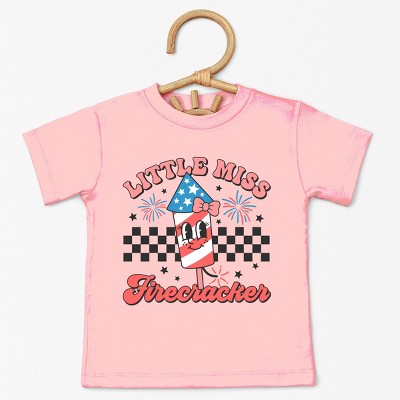 The Juniper Shop Little Miss Firecracker Checkered Toddler Short Sleeve Tee
