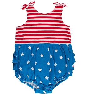 RuffleButts Baby/Toddler Knit Tie Shoulder Bubble Romper - 1 of 4