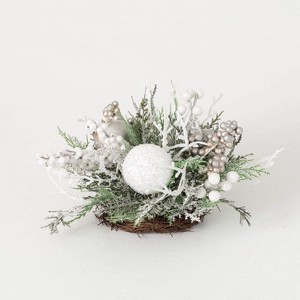 Artificial Winter Pine Orb Multicolor 8"H - 1 of 2