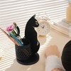 Cat Pen Holder for Desk, Black Cat Shape Pencil Holder, Makeup Brush Pen Organizer Cups, Desk Organizer for Office Supplies - 3 of 4