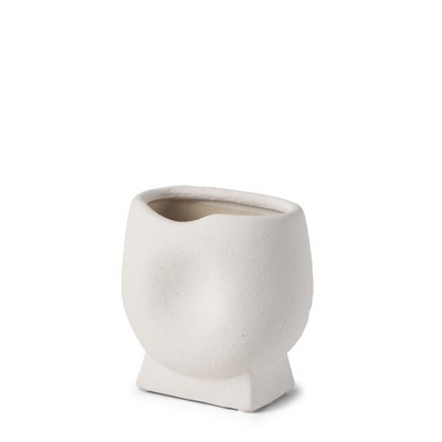 HomeRoots 6" White Ceramic Sculptural Table Vase