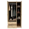 TIRAMISUBEST Austral 3 Door Armoire with Drawers - Mobile Lateral Filing Cabinet Locking Wheels Adjustable Shelf - 4 of 4