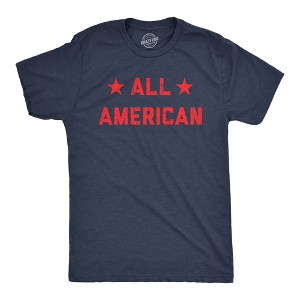 Mens All American T Shirt Funny Cool Patriotic Fourth Of July Party Text Graphic Tee For Guys - Crazy Dog Men's T Shirt - 1 of 4