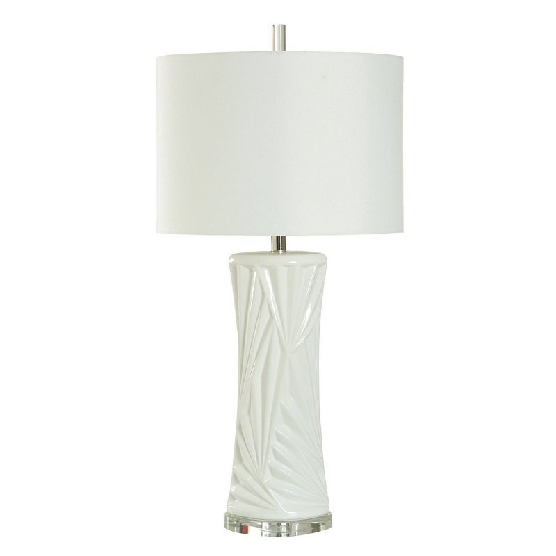 Val Pure Abstract Art Deco Table Lamp Gloss White Finish - StyleCraft, 1 of 8