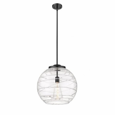 Athens Deco Swirl - 1 Light Pendant In Industrial Style-17.13 Inches Tall and 15.75 Inches Wide