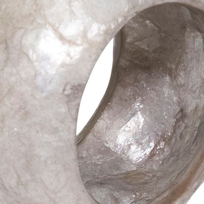 Silver Textured Capiz Napkin Rings Set of 4