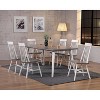 Kings Brand Furniture – Milford Windsor Wood Slat Back White/Gray Dining Side Chairs, Set of 2 - 2 of 3
