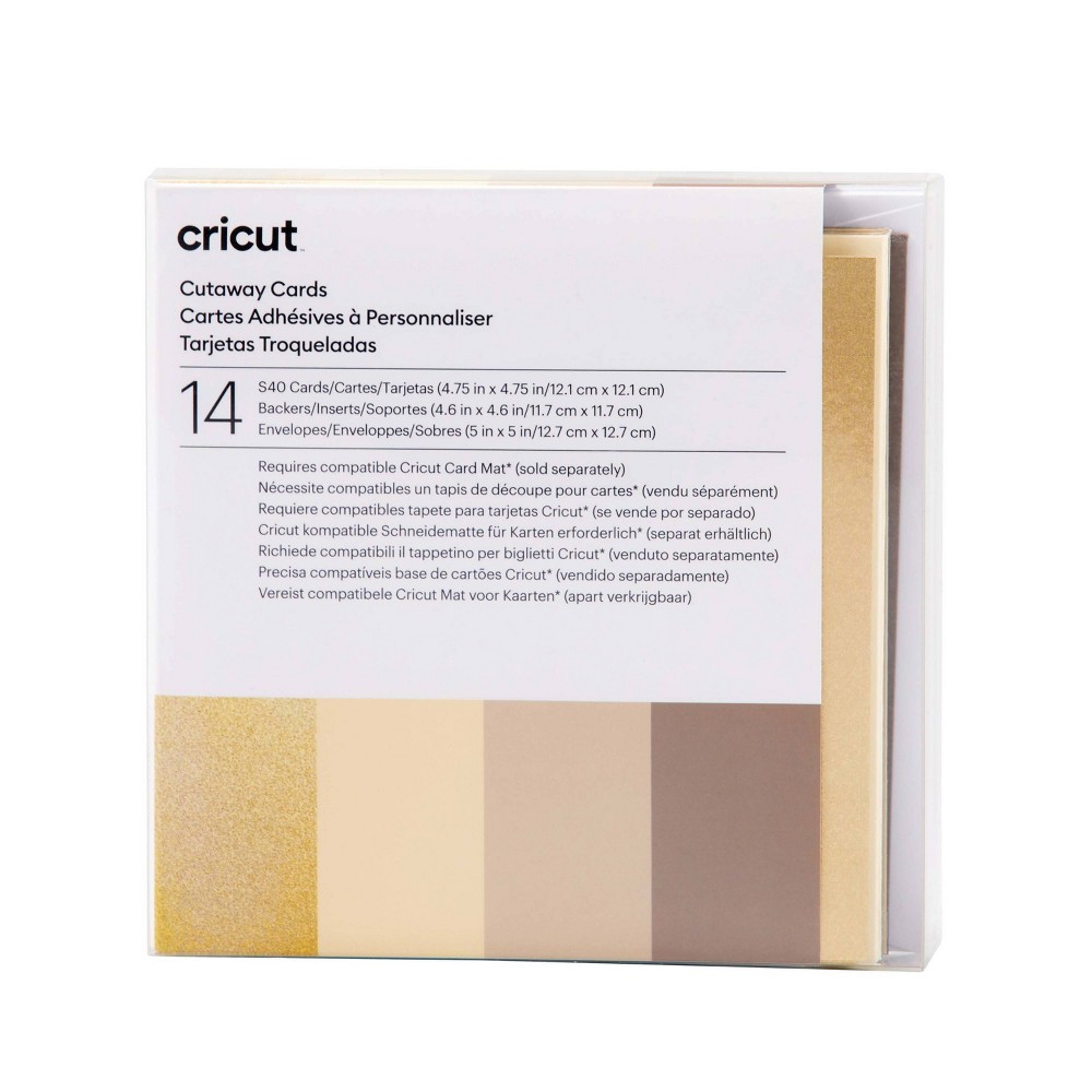 Cricut 14ct Cutaway Cards Neutrals Sampler: Compatible with Maker & Explore 3, Cardstock for Craft Cutting