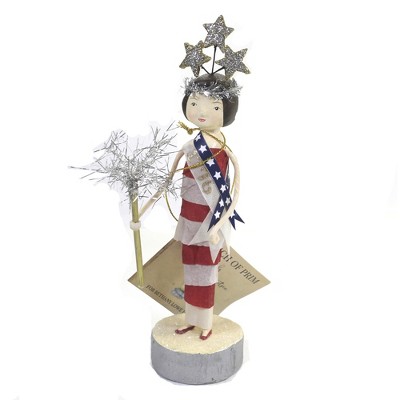 Patriotic 7.25" Miss 1776 Patriotic Americana Retro Queen  -  Decorative Figurines