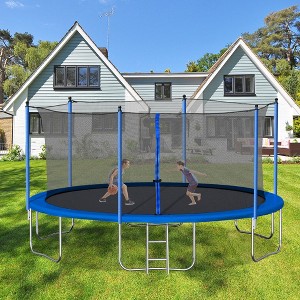 Vynxaria 14FT  Trampoline with Safety Enclosure Net,Heavy Duty Jumping Mat and Spring Cover Padding for Kids and Adults,  Ladder - 1 of 4