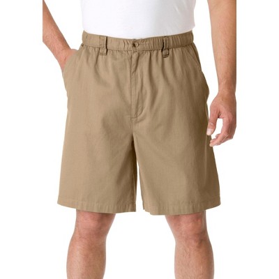 KingSize Men's Big & Tall Knockarounds 8" Full Elastic Plain Front Shorts