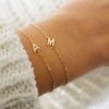 Turandoss Dainty Gold Initial Bracelets for Women Girls, Gold Jewelry for Women, Birthday Gifts for Teen Girls, Trendy Stuff - 3 of 4