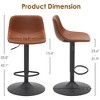 Infurnic Counter and Bar Stools, Upholstered Bar Stools Set with Adjustable Height Handle, for Kitchen and Dining Room, 2PCS, Brown, 16.1"*16.1"*31" - 4 of 4