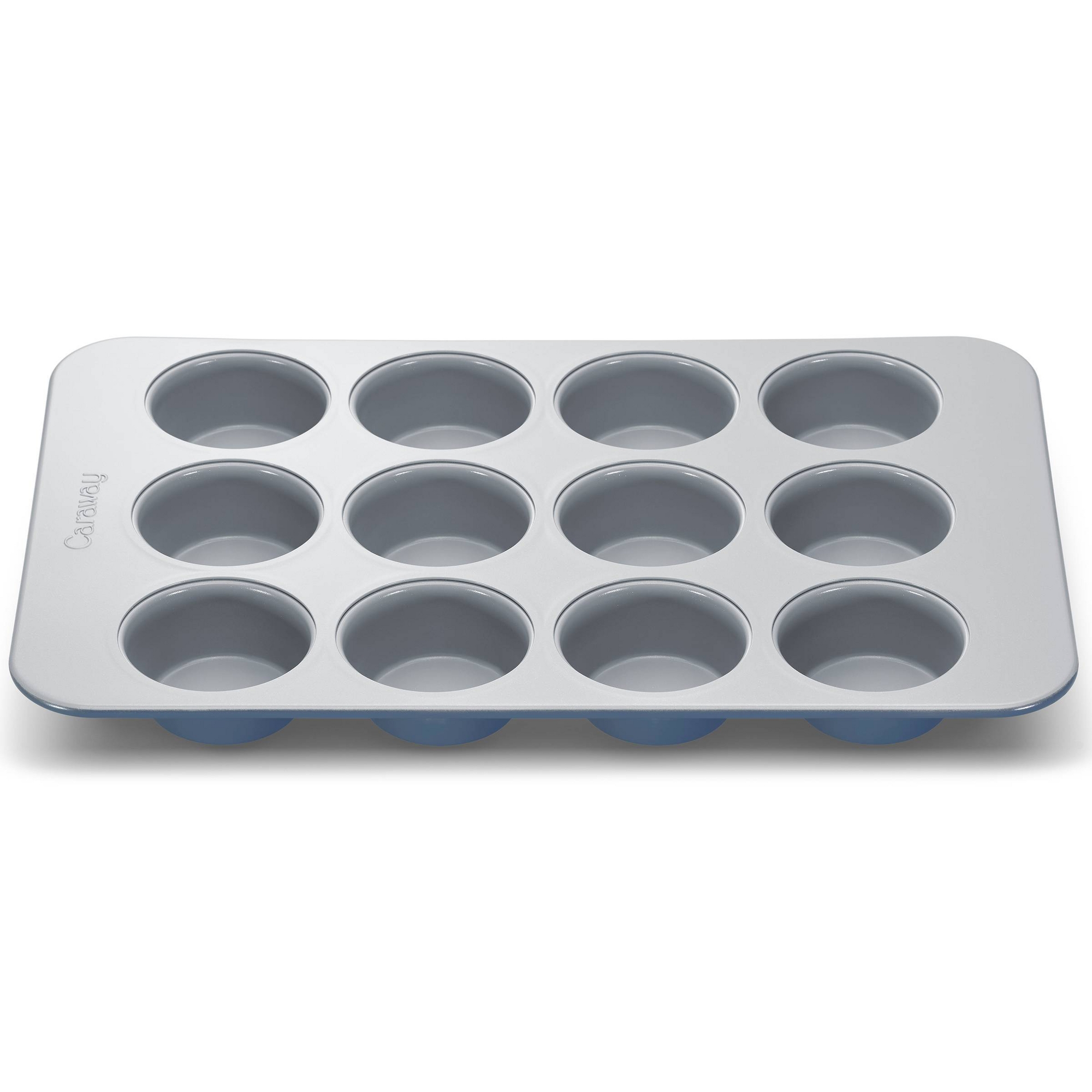 Caraway Home 10.04" Nonstick Ceramic Muffin Pan Slate: Aluminized Steel Cupcake Tin, Hand Wash, 1-Year Warranty