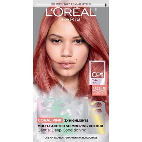 L Oreal Paris Feria Multi Faceted Shimmering Permanent Hair Color Coral Pink Cp1 1 Fl Oz Target