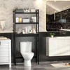 Over Toilet Storage Shelf 3 Tier Above Toilet Organizer Rack with 3 Hooks Freestanding Bathroom Tower Shelf Unit Small Space - 4 of 4