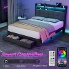 NicBex Full/Queen/King Upholstered Bed Frame with Storage Headboard and 2 Drawers,Platform Bed Frame with LED Light,Charging Station,Easy Assembly - 3 of 4