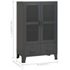 vidaXL Storage Cabinet Office Cabinet with Mesh Doors for Living Room Metal - 4 of 4