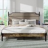 Sapphtopaz Bed Frame with Upholstered Touch LED Headboard Wood Platform Bed with USB Station and Slats Support for Bedroom, Apartment - 3 of 4